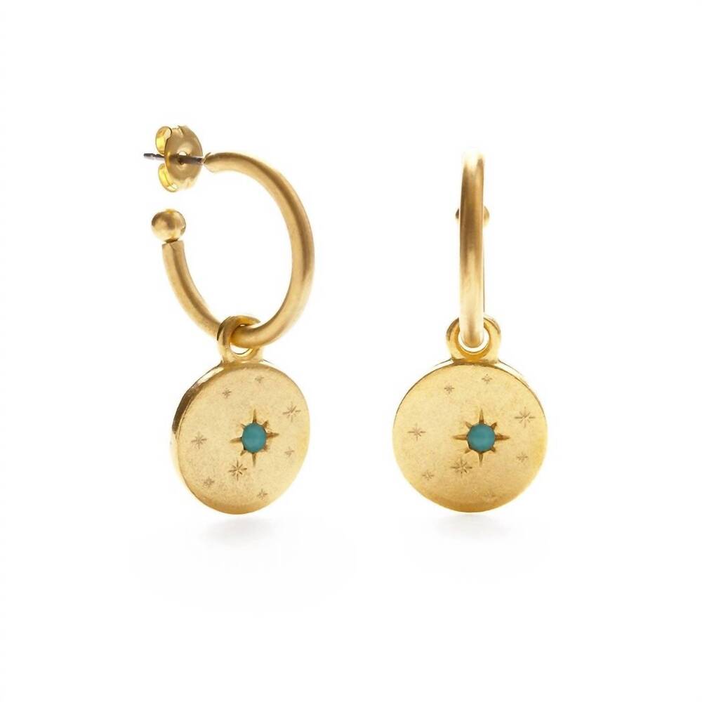 NEW AMANO STUDIO women's estrella hoops earrings in turquoise